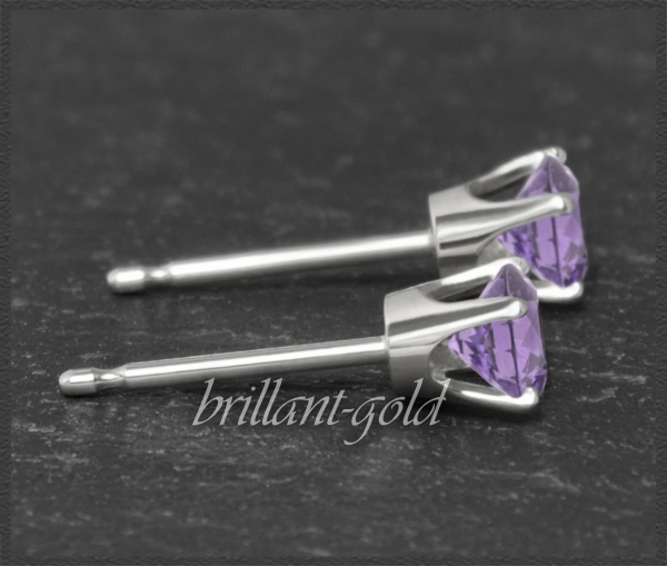 Ohrstecker 585 Gold Amethyst flieder 4,5,6,7mm